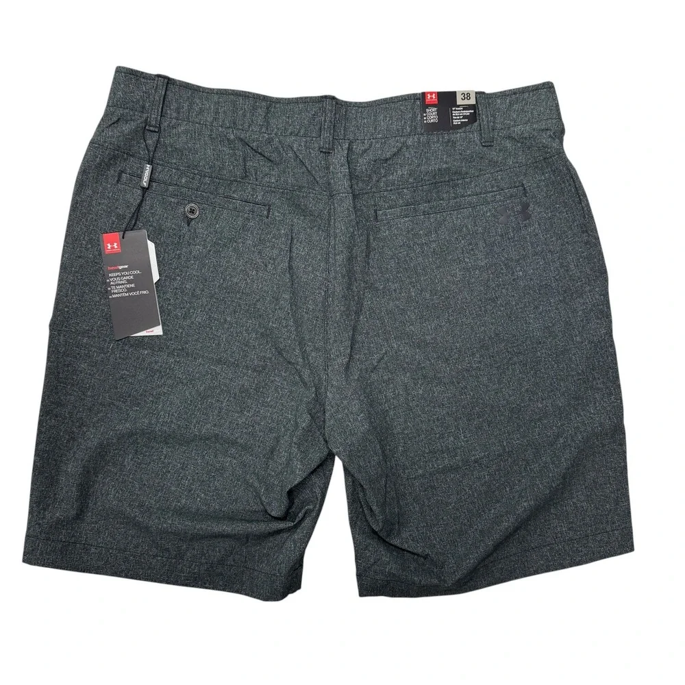 Under Armour Drive Golf Shorts Men 38 Charcoal Grey Heather 1309551 HeatGear NWT